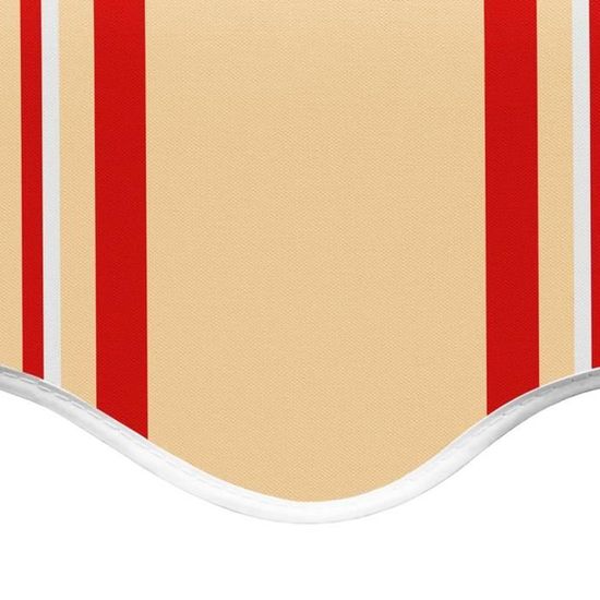 Toile De Remplacement Cantonnière D’Auvent Jaune Et Blanc 5 M – Tissu Polyester Imperméable UV, Pour Store Patio Jardin