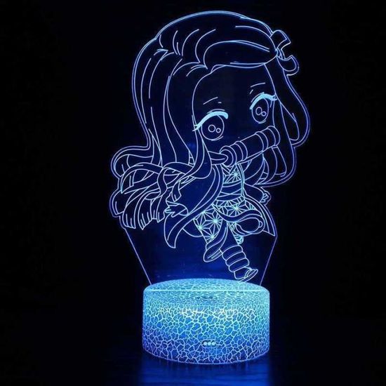 Enfant 3D colorée LED télécommande tactile cadeau de Noël créatif lampe de table 7 Couleurs - Les dessins animés #11