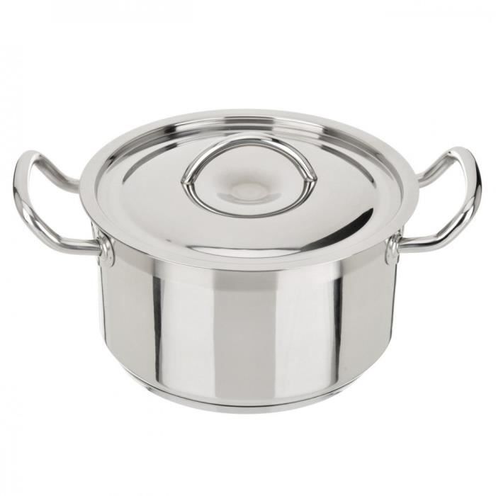 Marmite 24cm avec couvercle Acier induction Pro…