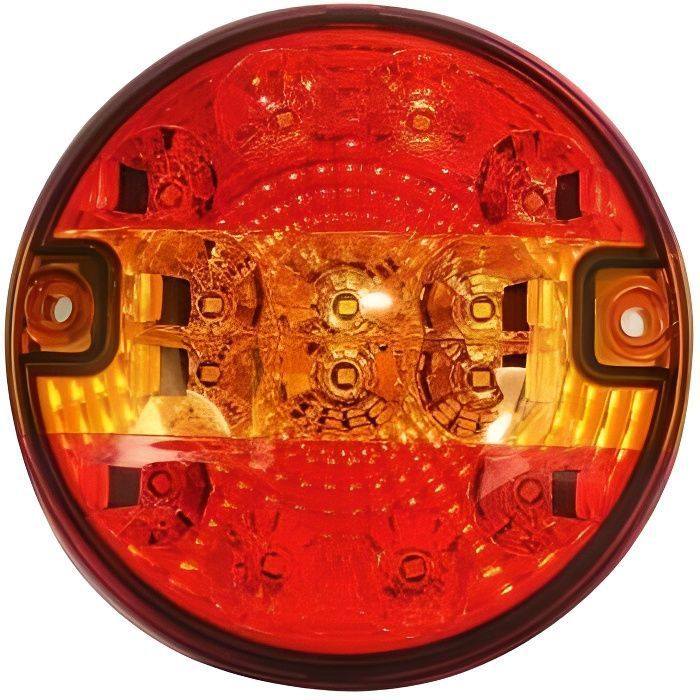 Feu Arriere Rond Led 3 Fonctions 12-24V Pour Camion Remorque Caravane Chassis