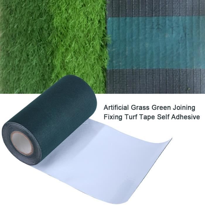 Bande de gazon artificiel vert d'herbe auto-adhésif du tapis de pelouse 5mx15cm-GUA