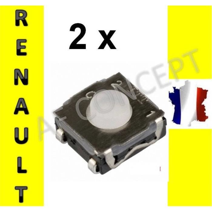 2 BOUTONS SWITCH CONTACTEUR POUR COQUES DE CLE PLIP RENAULT PEUGEOT OPEL NISSAN