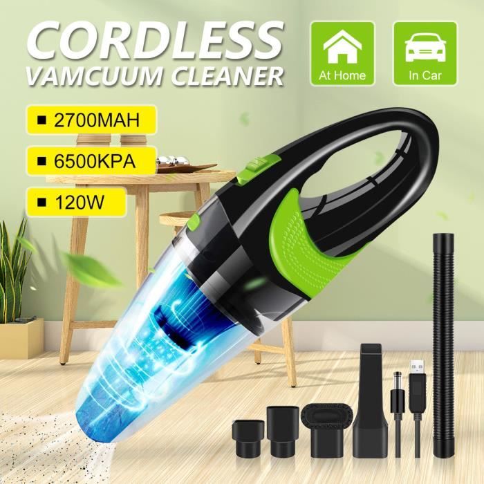 Aspirateur de voiture puissant 6500pa DC 12V 120W sans fil aspirateur portable de voiture humide et sèche bureau à domicile
