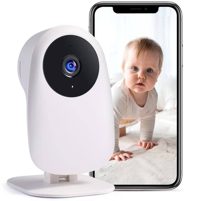 Nooie Babyphone 1080P et Audio à 2 Voies Baby Caméra WiFi Détection de Mouvement et de Son Vision Nocturne, Compatible avec Alexa