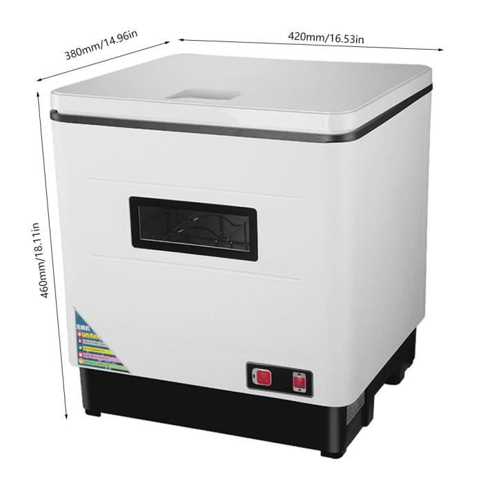 Cyanshop® Lave-vaisselle Compact Mini Lave-vaisselle -- Lavage 360°, Séchage UV Haute Température Moyenne Température