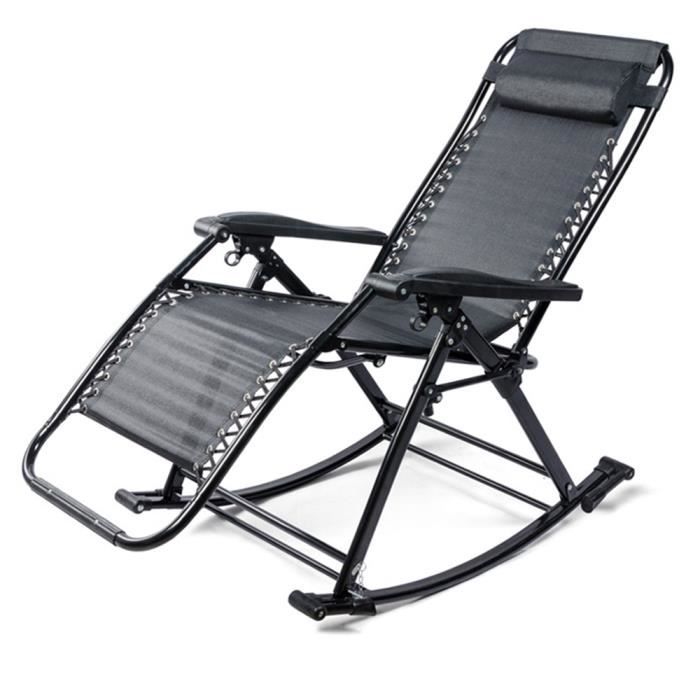 ACAGO Chaise de longue pliant fauteuil à bascule transat 50*86*110CM