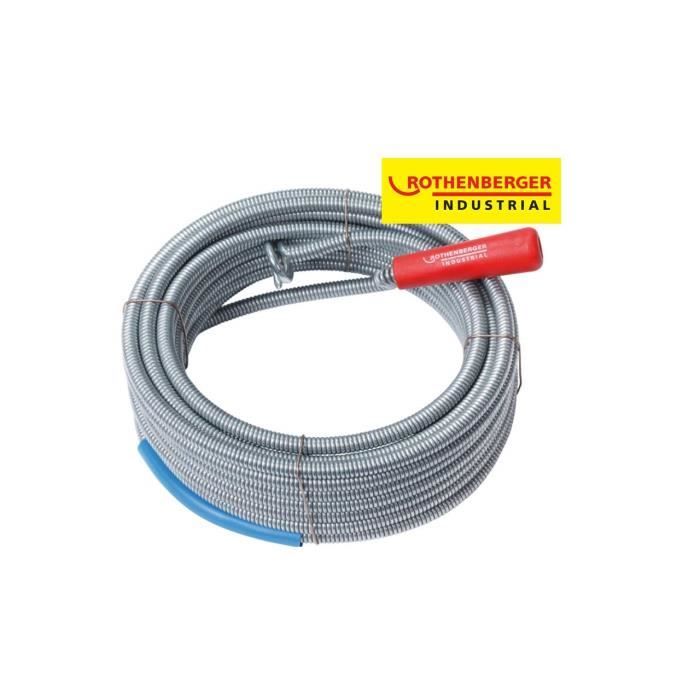 Rothenberger Industrial 072986E Déboucheur Spirale avec tête d'accrochage Long, Gris
