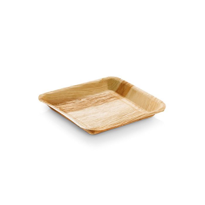 Lot de 25 assiettes en palmier Carrée 24 x24 Cm