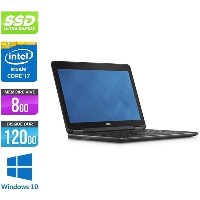 DELL Latitude E7240 - Intel Core i7-4600U 2.1Ghz - RAM 8Go - SSD 128Go - 12.5- FULL HD Tactile - Windows 10 Pro 64bit