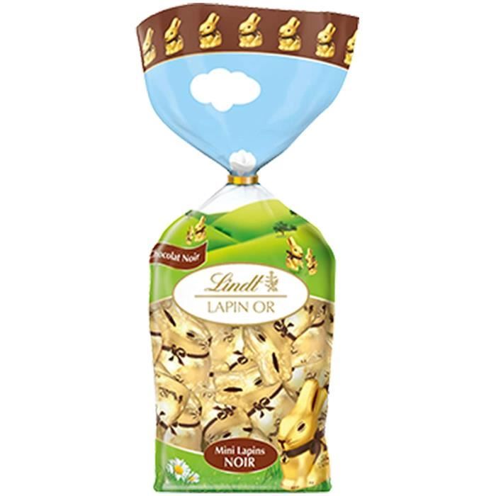 Sachet De Boite Chocolat - 12 Mini Lapin Or - Noir 60% Cacao Fin