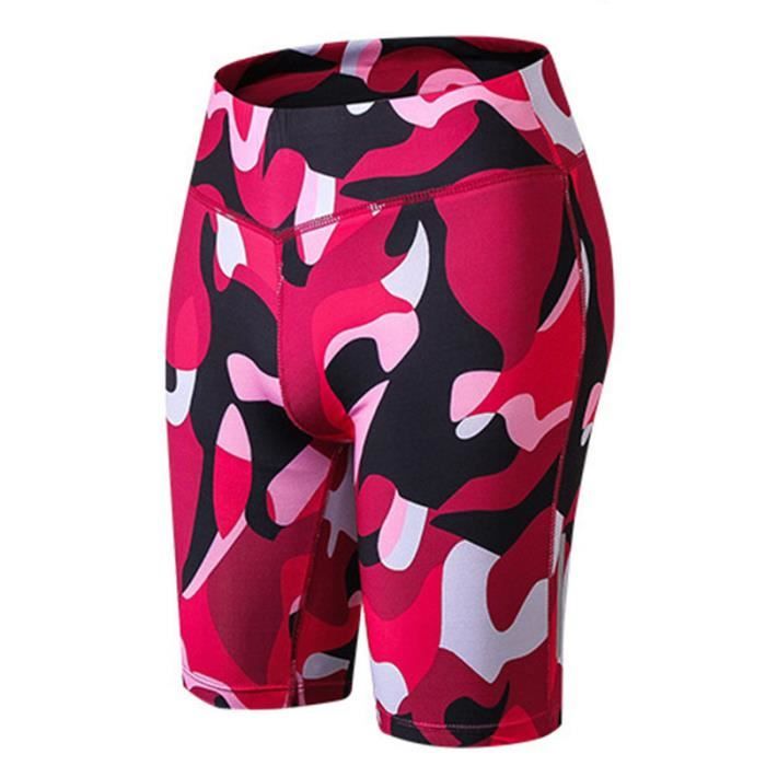 Short Running Athletique Femme Jogging Yoga Fitness Taille Haute Bande Reflechissante