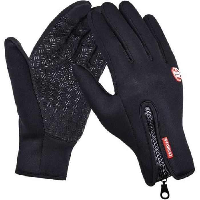 Gants Moto Cross Vélo Homme Femme Moufle Gants Tactile écran Chaud Gants Antidérapant Sport de Plein Air Hiver