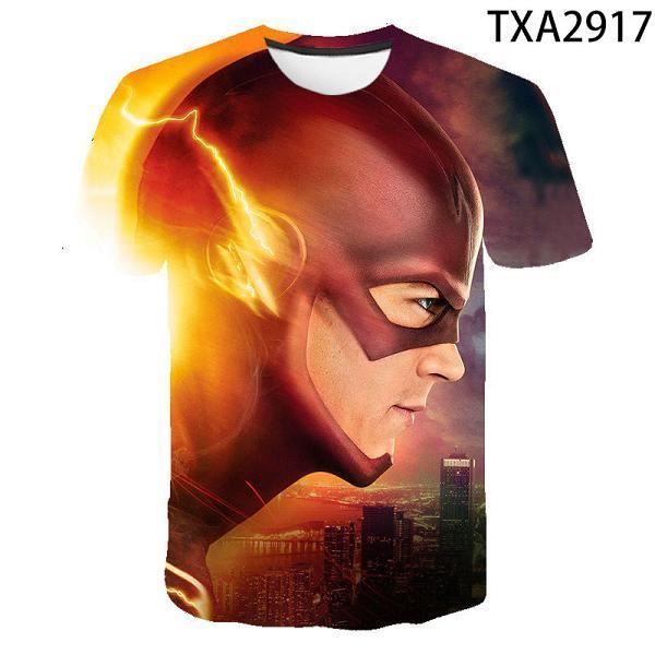 3D T-shirt,T-shirt manches courtes homme femme et enfant, estival et décontracté, avec dessin animé Flash DC, Super Hero en 3D