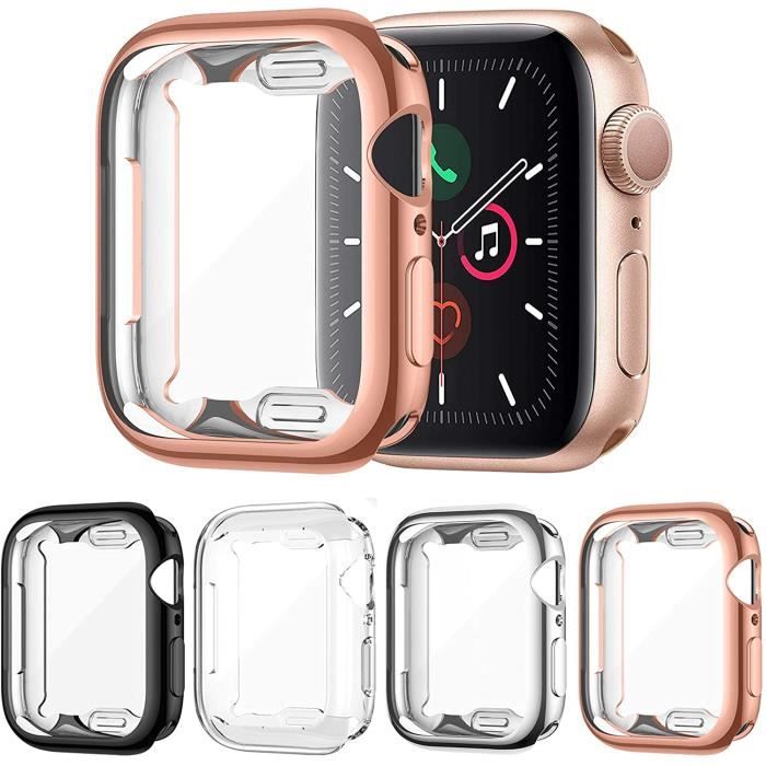 4 Pack Protection Coque Compatible avec Apple Watch Series SE/6/5/4 40mm,TPU Protection Écran Couverture Complète Protection D'écran