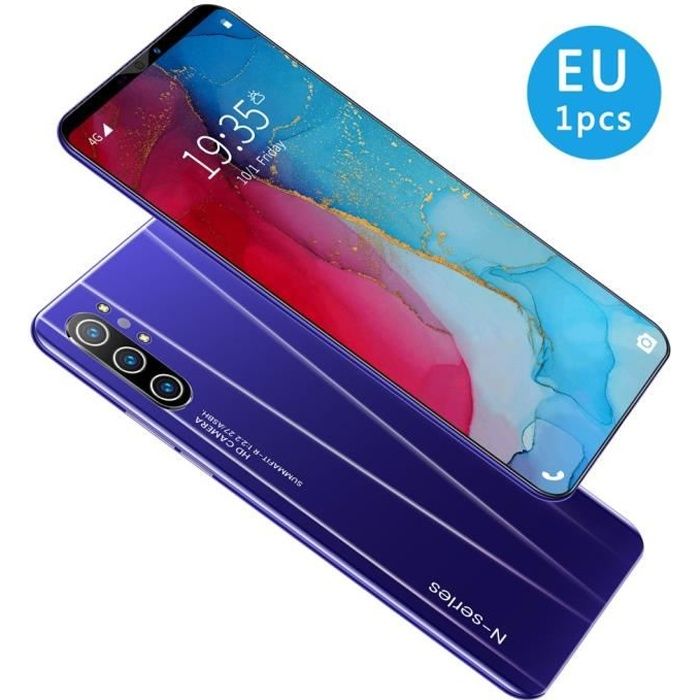 Note8 Smartphone Android 5,8 pouces avec grand écran double double SIM 512Mo+4Go, violet