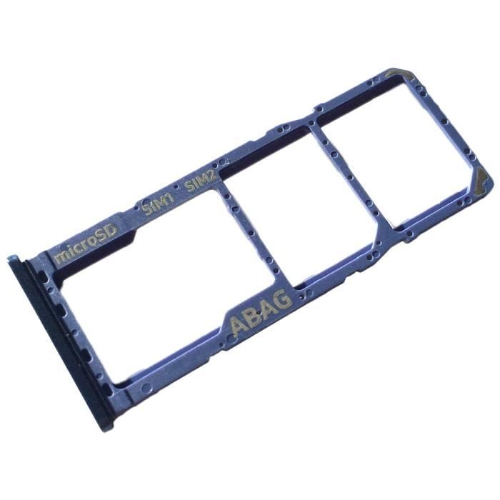 Tiroir Carte Dual SIM et Support Micro-SD pour Samsung Galaxy A21s, Piece de Remplacement Original, Bleu