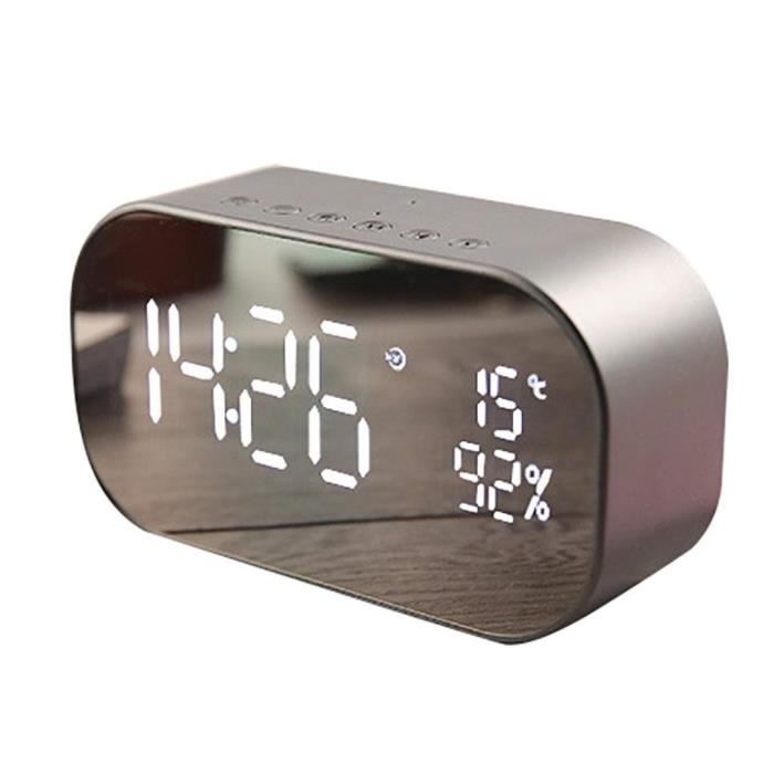 Led Réveil Avec Fm Radio Sans Fil Bluetooth Haut-Parleur Support Aux Tf Usb Lecteur De Musique Sans Fil Pour Bureau Chambre À Couche