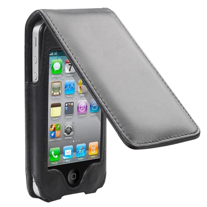 TRIXES Étui avec clip de ceinture en similicuir pour iPhone 4G