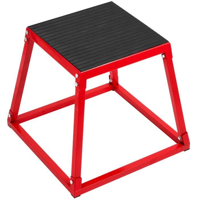 Tabouret de Fitness 45 cm VEVOR Plyometric Box Stepper Exercice de Saut Jump Squat Box Rouge