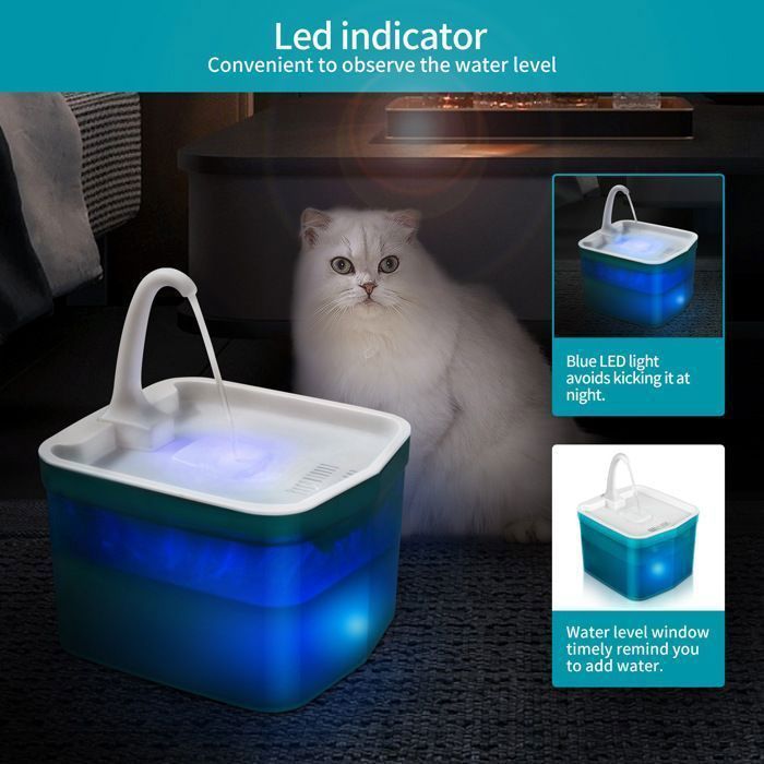 Comparer les prix de Fontaine à Eau pour Chat, Caldion Fontaine Eau Chat Ultra-Silencieuse 2L avec 5 Filtres, Automatique,Distributeur Eau Chat sans BPA