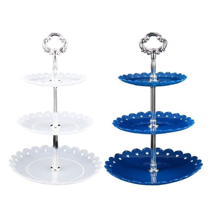 Présentoir à Gâteaux Avec Poignée Présentoir à Gâteaux à 3 Niveaux Decoration De Fete De Mariage Comme Assiette De Fruits Et Assiette De Service Noir Carre Fei Yu 79025949