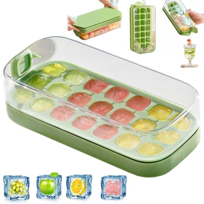 Bac à Glaçon Avec Couvercle Moule à Glaçons 33 Blocs, Pour Bière
