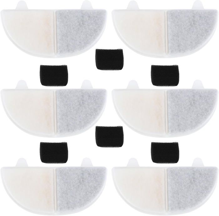 Meilleurs prix pour 6pcs Filtres pour Fontaine à Eau pour Chat avec Éponges Compatible avec 68oz/2L Fontaine à Boire WF20 CF20 Remplacement de