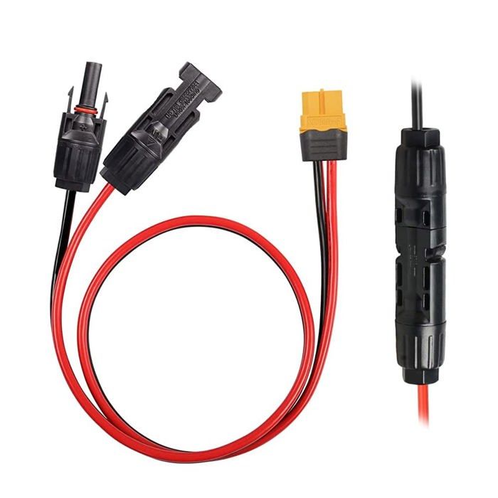 Câble Extension XT60 1 Femelle Vers 2 Mâles 12 AWG - Adaptateur Panneau Solaire 30cm