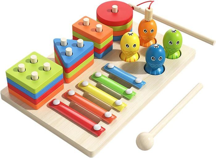 Jouets En Bois à Trier Et à Empiler, Reconnaissance Des Couleurs Trieur De Formes Jouet éducatif