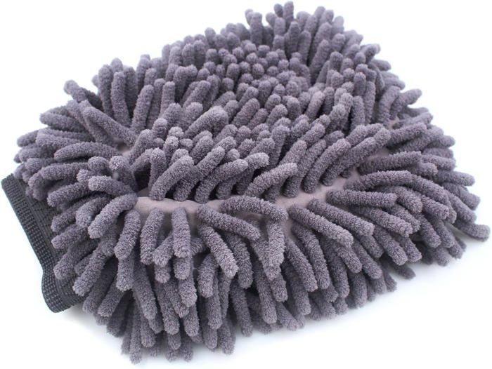 Lot De 3 Gants De Lavage Voiture Microfibre + Chiffon Polissage - Chenille Corail Pour Nettoyage Auto
