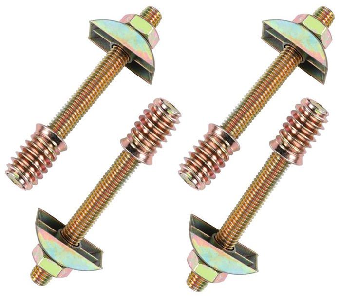 Lot de 4 raccords de meubles M8 x 100 mm 4 en 1 connecteurs de meubles en demi-lune