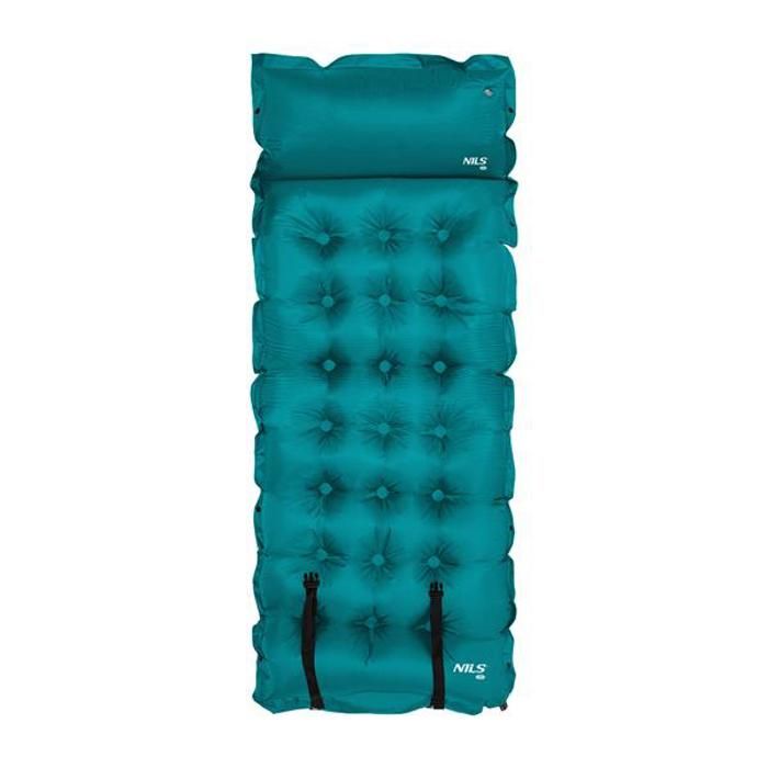 Matelas autogonflant avec oreiller - NILS CAMP - NC4018 - Autogonflant - Oreiller intégré - Polyester - PVC - Mousse PU