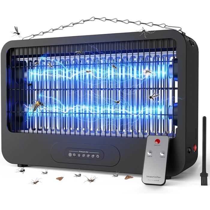 Lampe Anti Moustiques électrique UV - 2500V 14.8W - 3 Couleurs LED - Intérieur/extérieur - Portable Avec Mousqueton