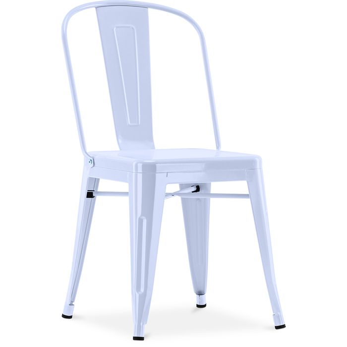Chaise Bistrot Metalix - Siège carré - Métal Bleu gris