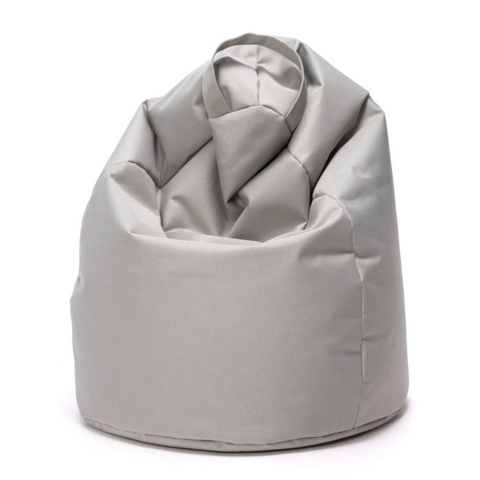 Ecopuf Pouf Poire Mini Sako Polyester - 80 x 50  cm - Gris Clair