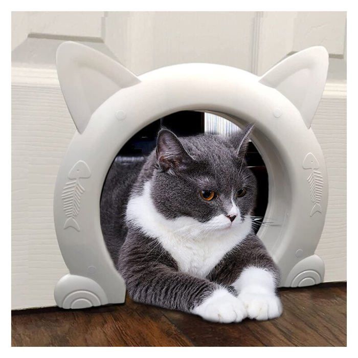 Meilleurs prix pour Porte intérieure pour chat porte pour chat chatière pour chat jusquà 10 kg tunnel pour chat pour porte de chambre，Bl Étiquette