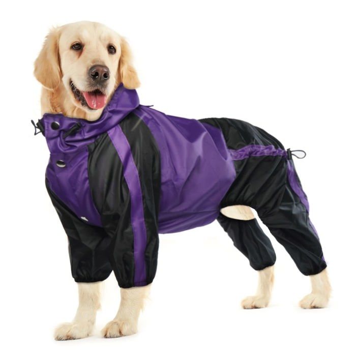 Meilleurs prix pour L-Imperméable pour chien à 4 pattes avec capuche poncho imperméable ajustable pour animaux de compagnie vêtement de pluie