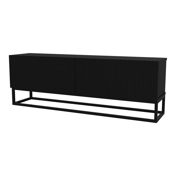 Meuble TV Verpsboga avec piètement long 135 x 32 x 47 cm noir Meuble TV Verpsboga avec piètement long 135 x 32 x 47 cm noir