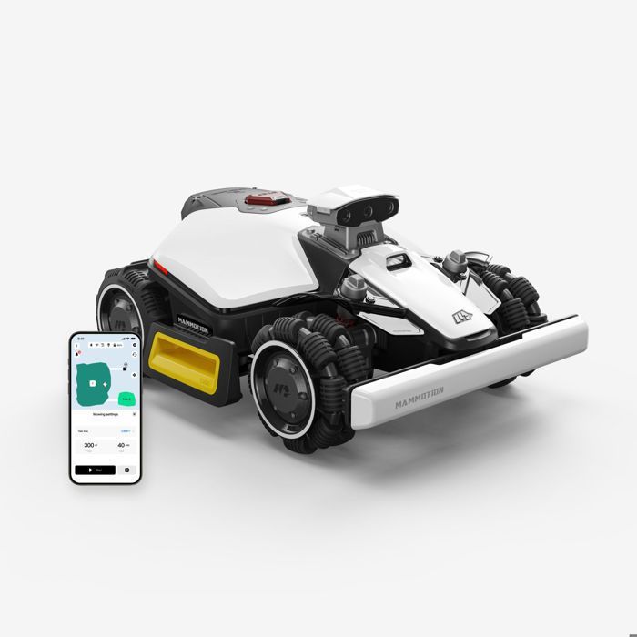 MAMMOTION  LUBA Mini 2 AWD 1000 Robot Tondeuse sans fil p&eacute;riph&eacute;rique Vision IA &agrave; triple cam&eacute;ra + NetRTK Pentes 80% Jusqu&rsquo;&agrave; 1000 m&sup2; 