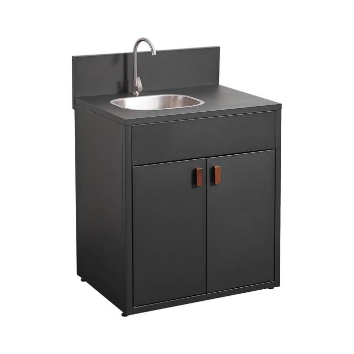 sweeek - Module de cuisine extérieure acier évier et 2 portes L80cm THIRA sweeek - Module de cuisine extérieure acier évier et 2 portes L80cm THIRA
