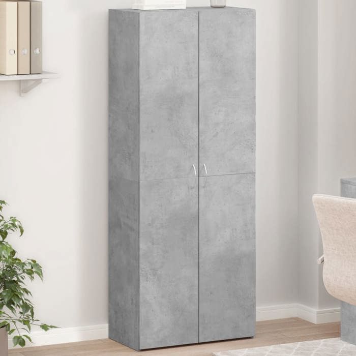 NEW 2026 Armoire de classement 1 PC - MEUBLE DE BUREAU - gris béton 60x32x153 cm bois dingénierie L4501