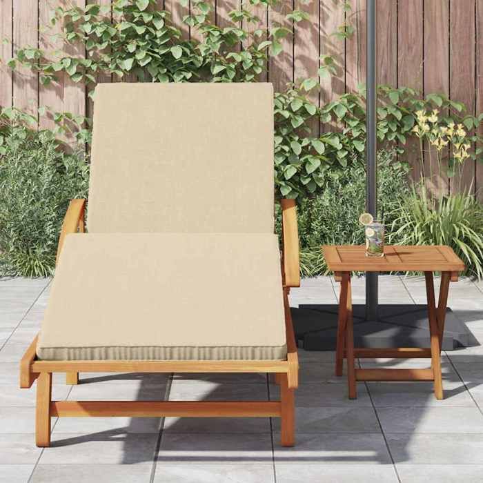 Beige Siège de jardin -  Transat - (2 pcs) - Beige 40x40x40cm Bois dacacia massif C1486