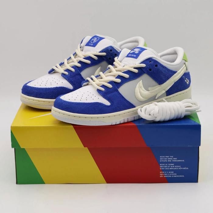 CHAUSSURES DE BASKET-BALL DQ5130-400 Fly Streetwear Nike SB Dunk Low Gardenia Game Royal Sail Grey (Mens)