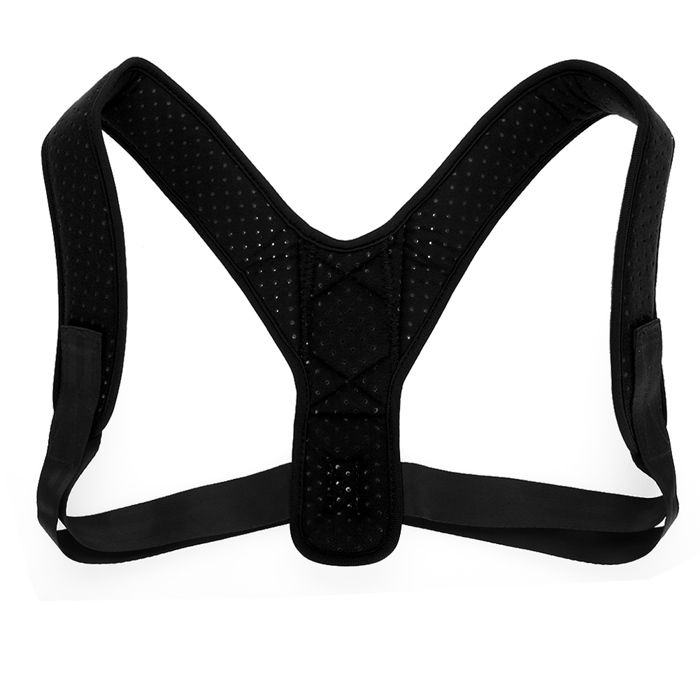 Correcteur de posture du dos pour hommes et femmes ceinture de soutien des épaules avec sangles réglables (noir)-SALALIS
