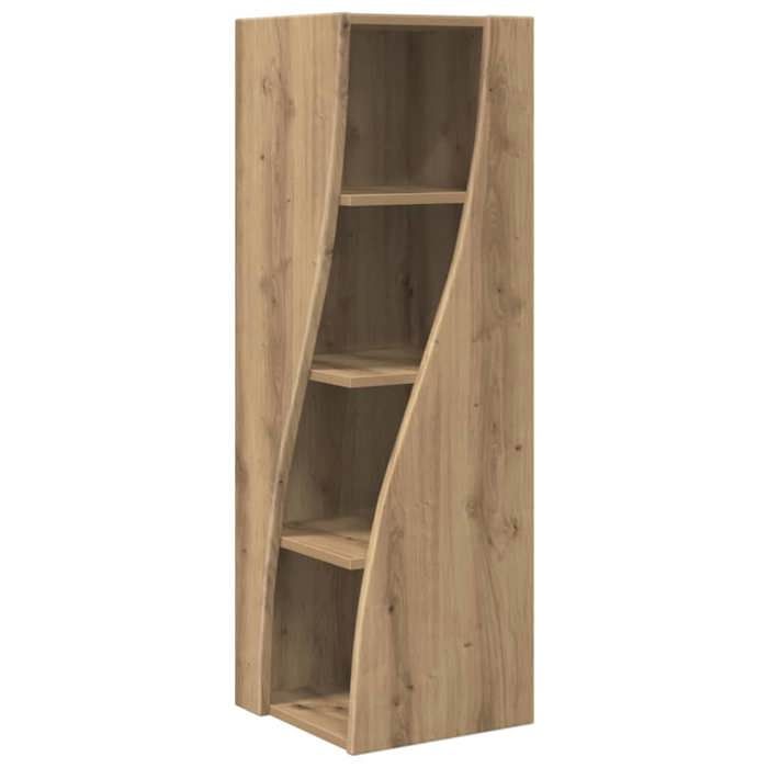Meuble dangle - vidaXL - rangement d’angle - bois dingénierie - chêne artisanal - 32 x 32 x 102 cm - 4 compartiments - 4 étagères{