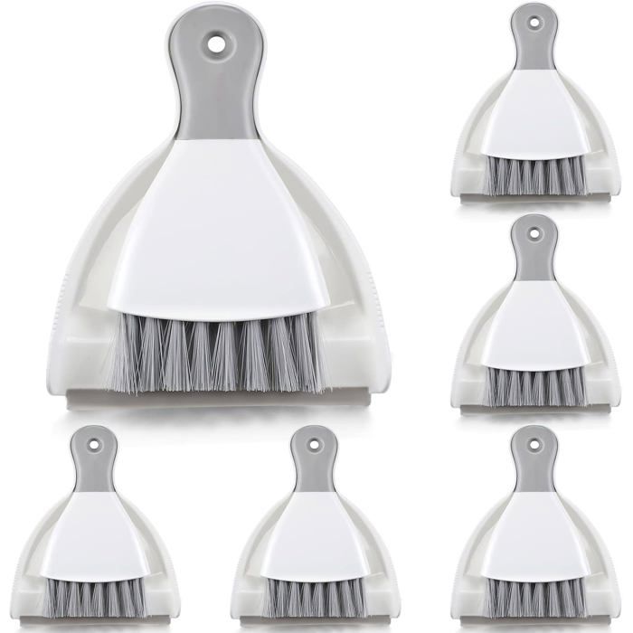 Lot de 6 mini pelle et balayette brosse de nettoyage portable pour bureau clavier table voiture cuisine