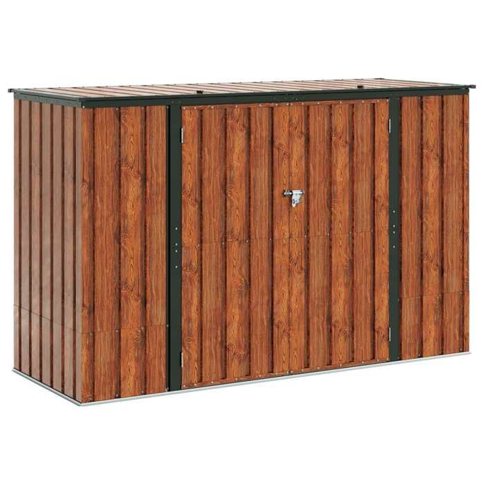 Moderne Boîte de Rangement de jardin - Armoire Malle de jardin - avec verrouillage - Marron 214  x  82  x  132 cm Acier Neuf&45592