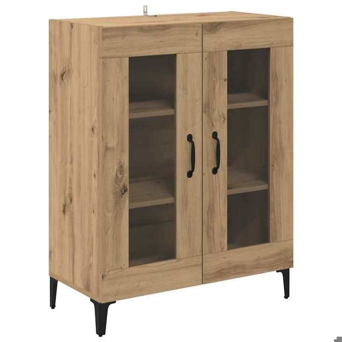 Bois Buffet Rangement 1 PC Sidebord/Commode pour salon Chêne artisanal 69 5x34x90 cm bb6979