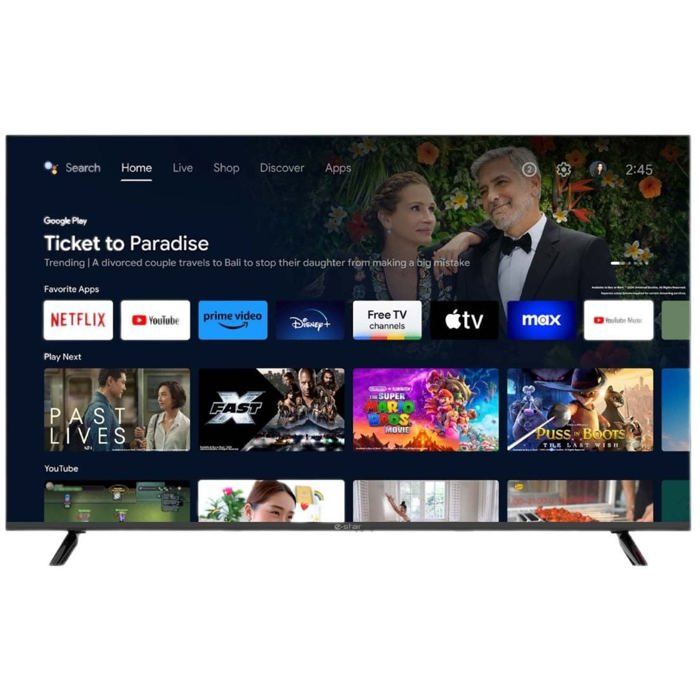 Téléviseur LED plat 55 noir eSTAR Full HD 1080p HDR10 Wi Fi intégré Bluetooth Android 11 100 Hz