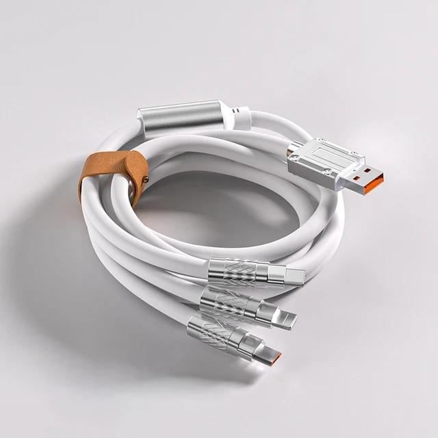 Câble De Charge Rapide 3 En 1 100W - Compatible IPhone, Xiaomi, Poco - Neuf